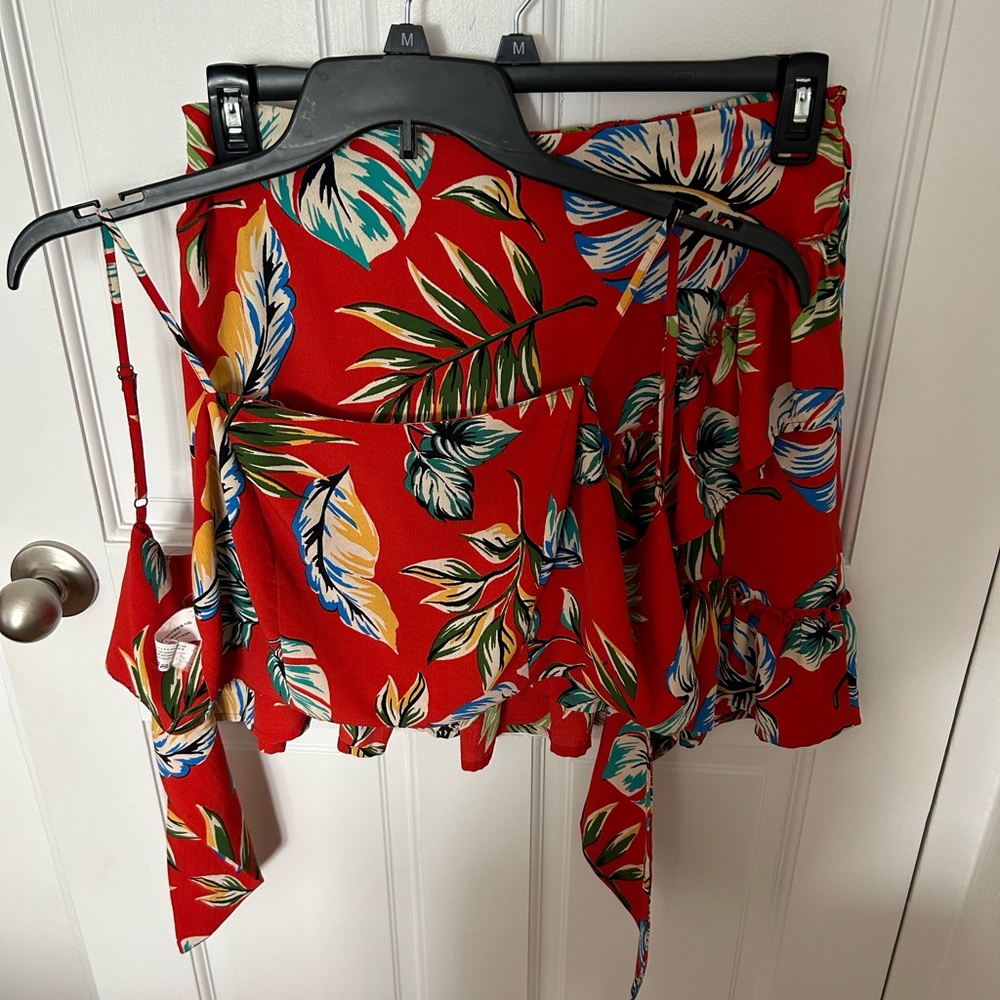Red Tropical Tank/Skirt Set, Size M